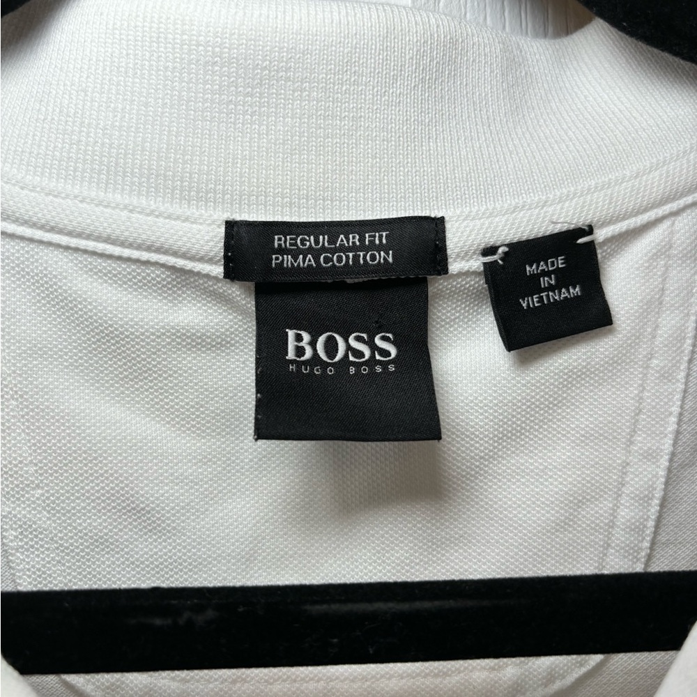 BOSS - White and Orange Polo Shirt for Men in Size L - Picture 8 of 10